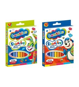 Flamastry 12 kolorów BAMBINO