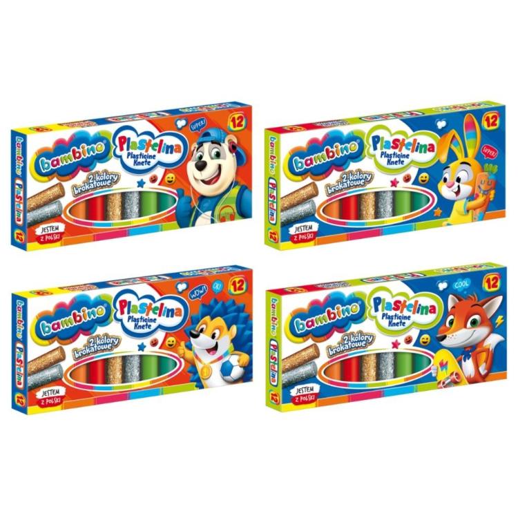 Plastelina 12 kolorów BAMBINO