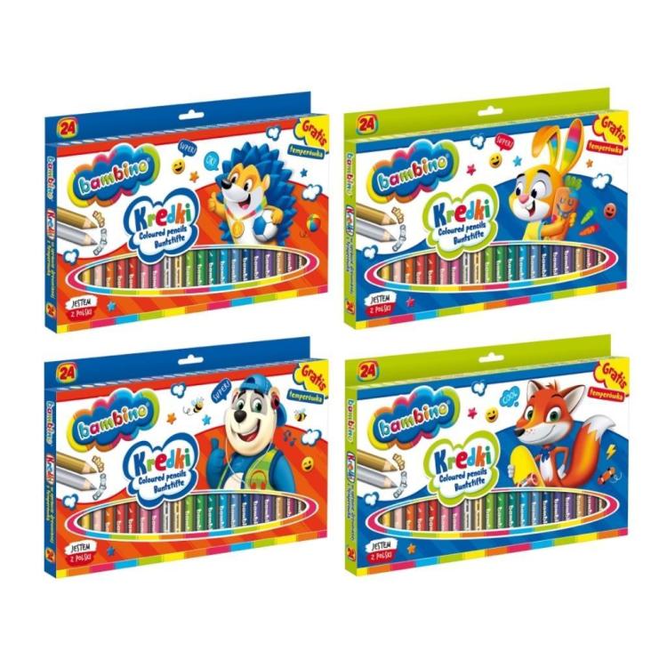 Kredki ołówkowe 24 kolory BAMBINO