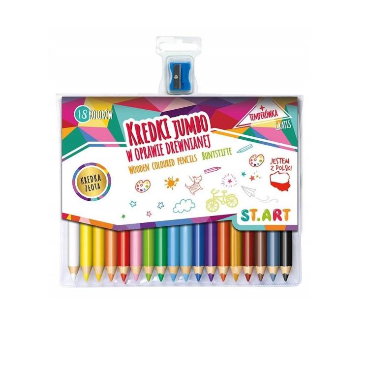 Kredki drewniane Jumbo 18 kolorów St.Art