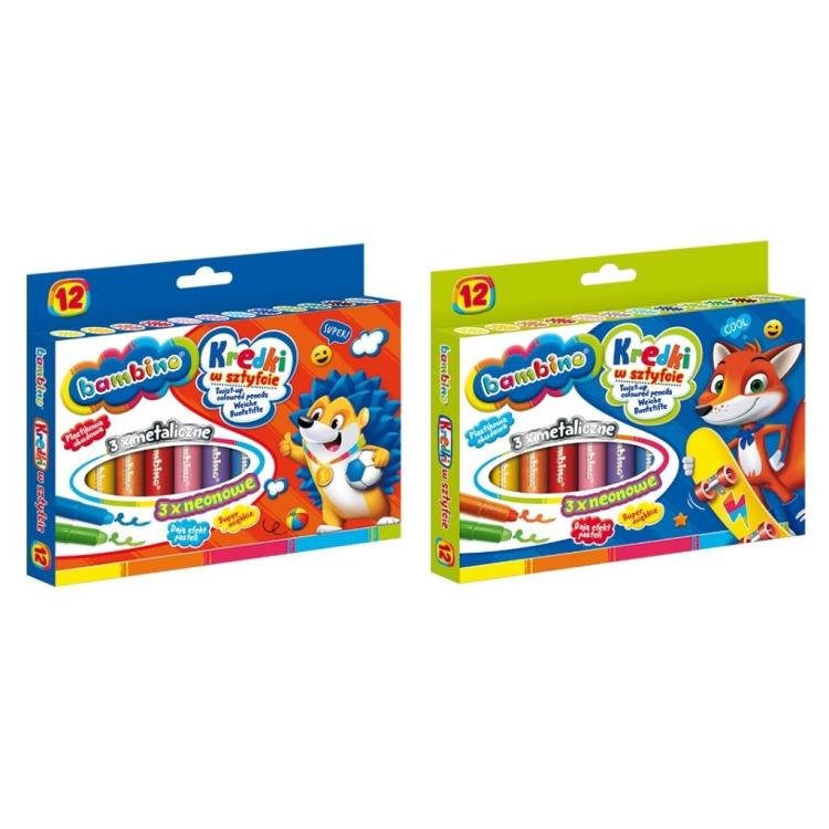 Kredki w sztyfcie 12 kolorów BAMBINO