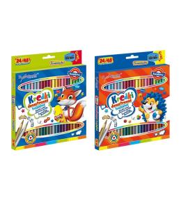 Kredki trójkątne dwustronne 24/48 kolory BAMBINO