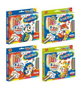 Kredki trójkątne drewniane 12 kolorów BAMBINO