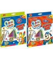 Kredki trójkątne Super Size 24 kolorów BAMBINO