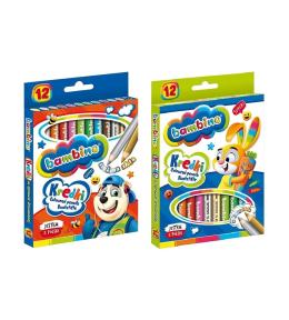 Kredki w oprawie drewnianej 12 kolorów BAMBINO