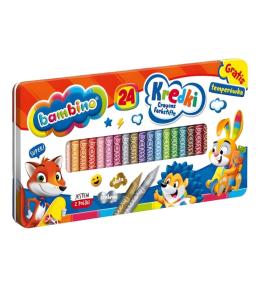Kredki 24 kolory + temperówka BAMBINO