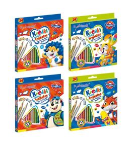 Kredki trójkątne 24 kolory BAMBINO