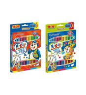 Kredki trójkątne dwustronne 18/36 kolorów BAMBINO