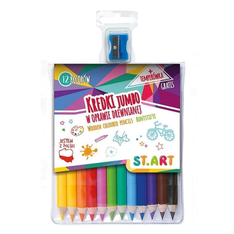 Kredki drewniane Jumbo 12 kolorów St.Art