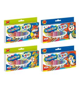 Kredki świecowe 24 kolory BAMBINO