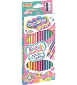 Kredki dwustronne trójkątne 12/24 kol. BAMBINO