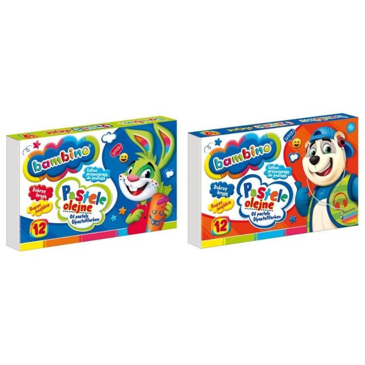 Pastele olejne 12 kolorów BAMBINO
