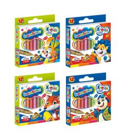 Kredki świecowe 12 kolorów BAMBINO