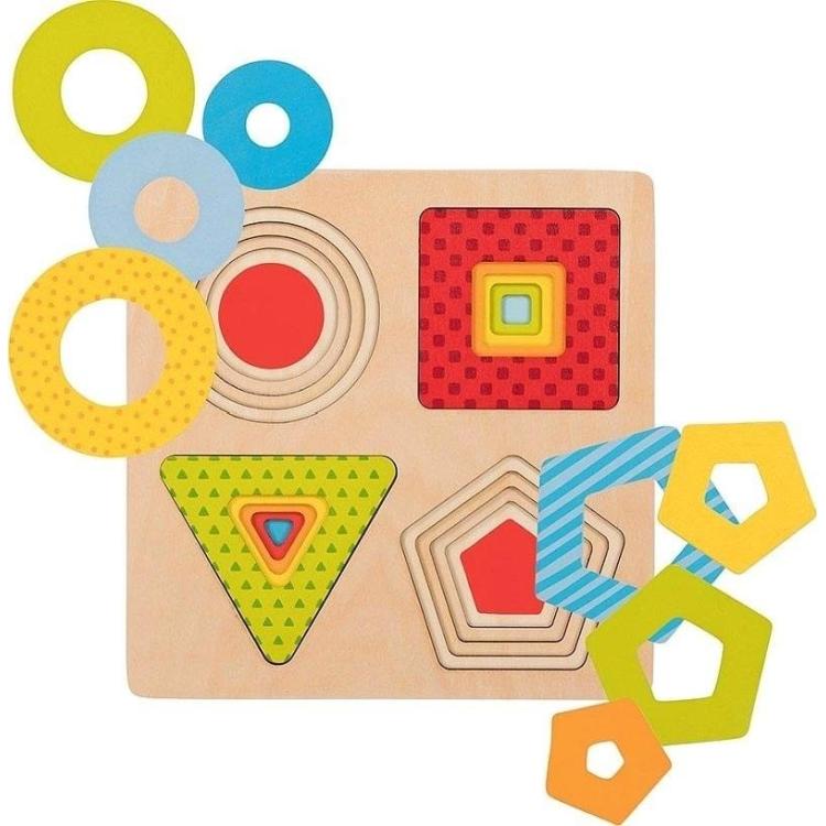 Puzzle warstwowe 4 kształty geometryczne