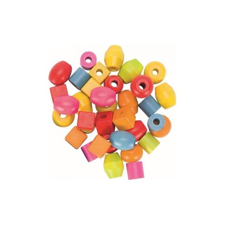 Zestaw drewnianych koralików do nawlekania