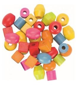 Zestaw drewnianych koralików do nawlekania