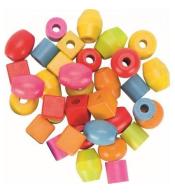 Zestaw drewnianych koralików do nawlekania