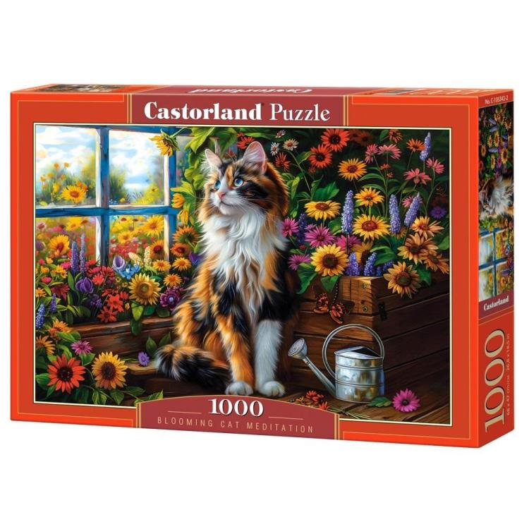 Puzzle 1000 Blooming Cat Meditation CASTOR