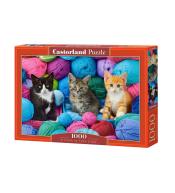Puzzle 1000 Koty w kłębkach wełny CASTOR