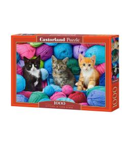 Puzzle 1000 Koty w kłębkach wełny CASTOR