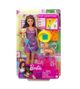 Barbie Adopcja piesków Lalka + akcesoria HKD86