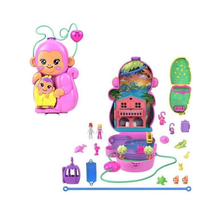 Polly Pocket. Kompaktowa torebka Urocze małpki