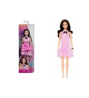 Barbie lalka Fashionistas sukienka różowa kratka