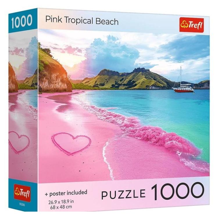 Puzzle 1000 USA Collection: Pink Beach TREFL