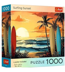Puzzle 1000 USA Collection: Surfing Sunset TREFL