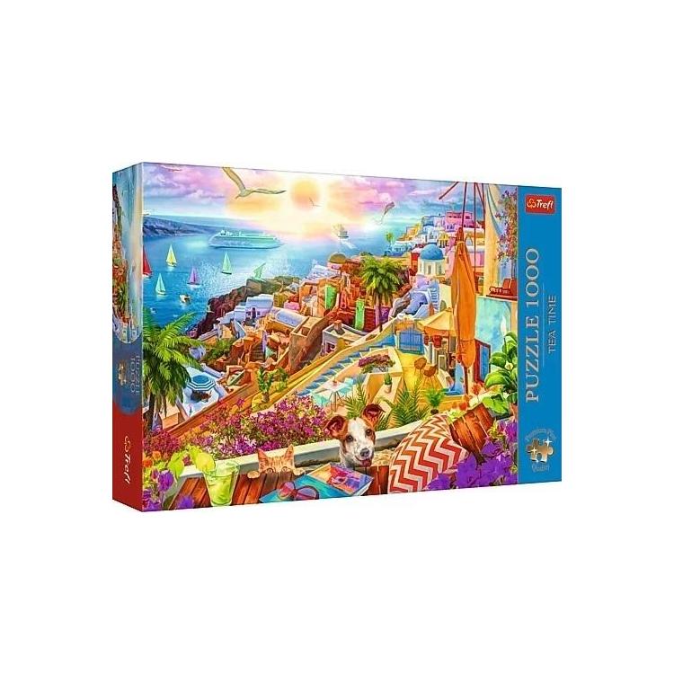 Puzzle 1000 Z wizytą na Santorini TREFL