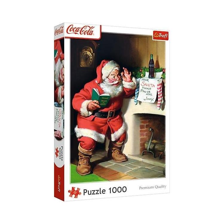 Puzzle 1000 Coca-Cola: Mikołaj przy kominku TREFL