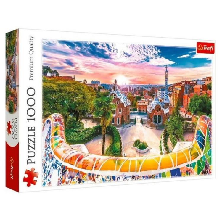 Puzzle 1000 Zachód słońca nad Barceloną Hiszpania