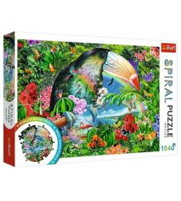 Puzzle 1040 Spiral Tropikalne zwierzęta TREFL