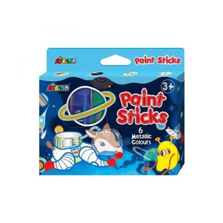 Farby w sztyfcie 6 metalicznych kolorów