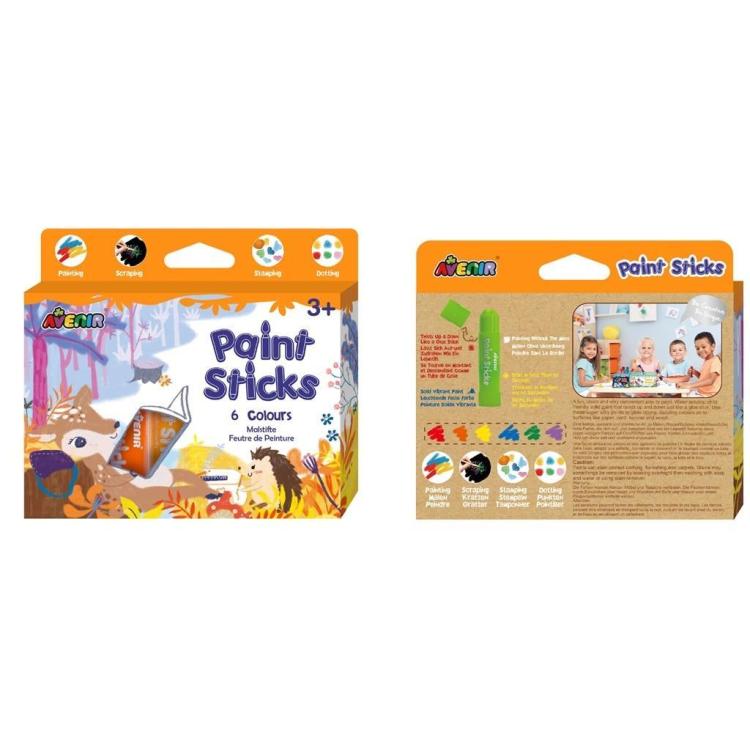 Farby w sztyfcie 6 kolorów