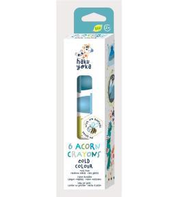 Kredki żołędzie - Zimne kolory 6szt