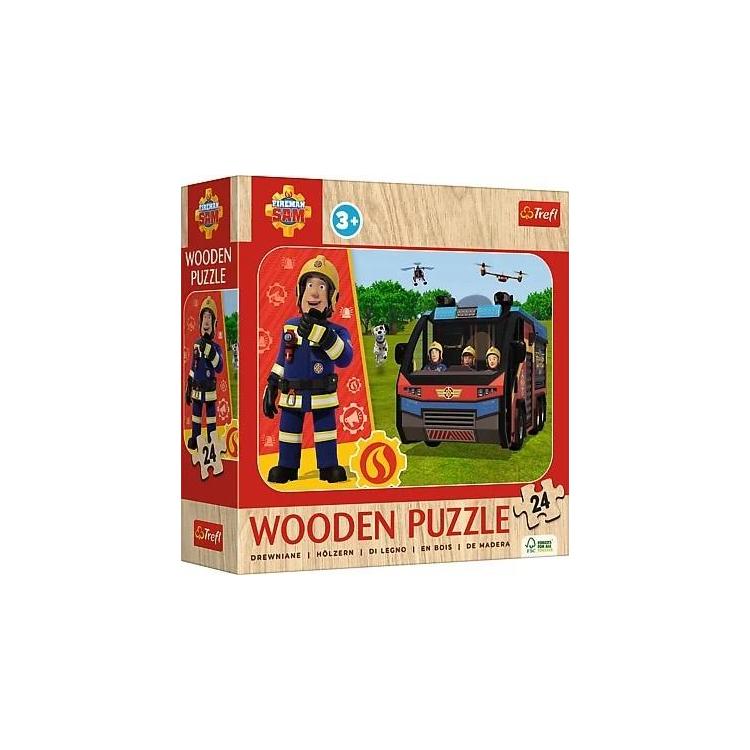 Puzzle drewniane 24 Niesamowity Strażak TREFL