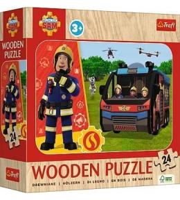 Puzzle drewniane 24 Niesamowity Strażak TREFL