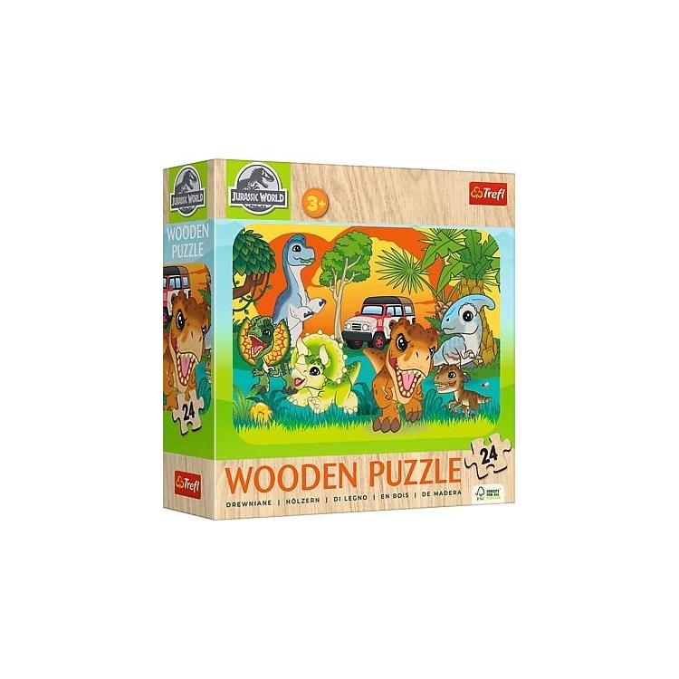 Puzzle drewniane 24 Poznaj dinozaury TREFL