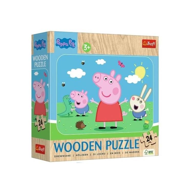 Puzzle drewniane 24 Poznaj uroczą Peppę TREFL