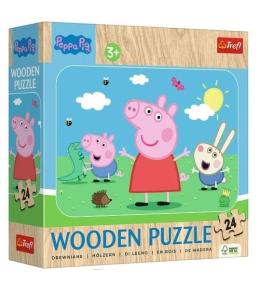 Puzzle drewniane 24 Poznaj uroczą Peppę TREFL