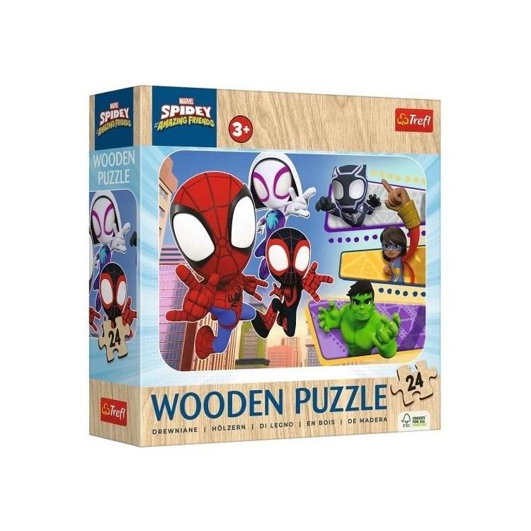 Puzzle drewniane 24 Spiday i przyjaciele TREFL