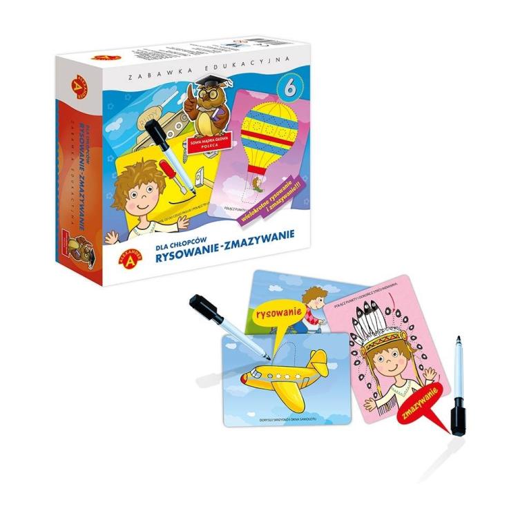 Rysowanie - zmazywanie 6 Dla chłopców ALEX