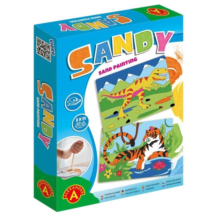 Sandy Piaskowe Malowanki - Tygrys, T-Rex ALEX