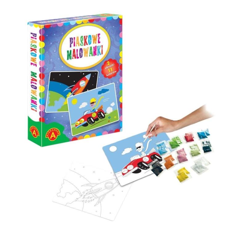 Piaskowe malowanki Auto i Rakieta ALEX
