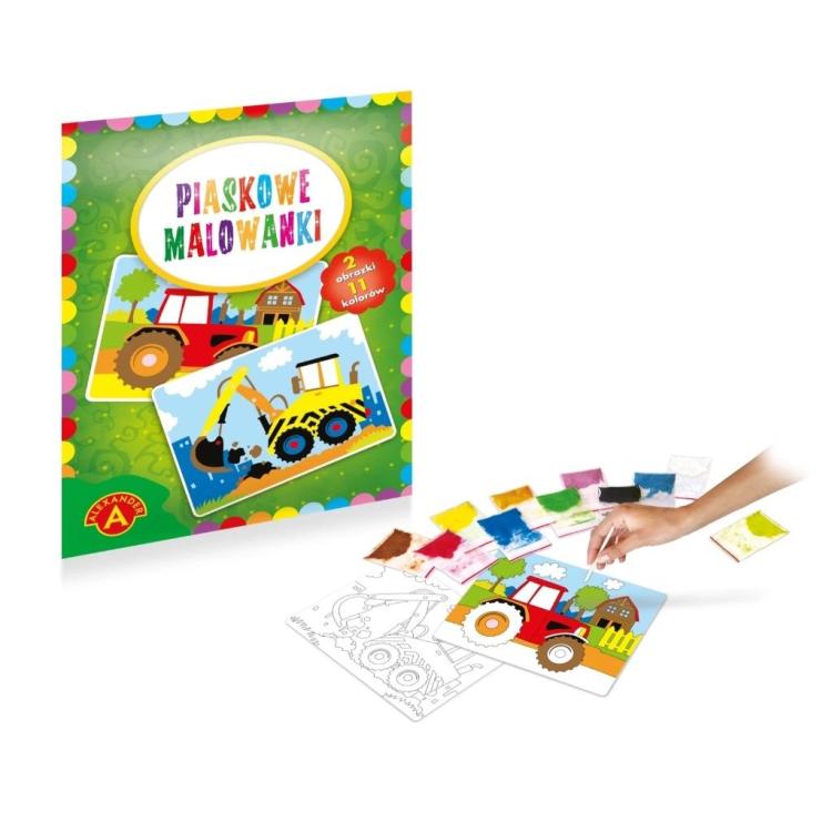 Piaskowe malowanki Koparka i Traktor ALEX