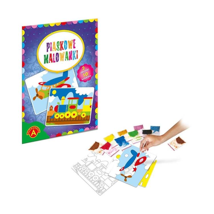 Piaskowe malowanki Pociąg i Samolot ALEX