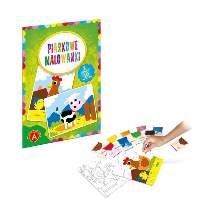 Piaskowe malowanki Krowa i Kura ALEX