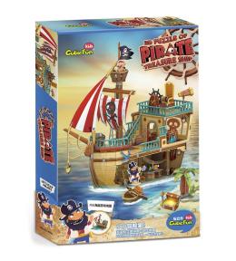Puzzle 3D Statek piracki ze skarbem