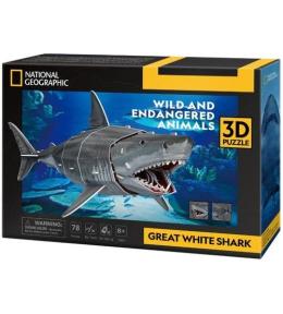 Puzzle 3d National Geographic Żarłacz Biały